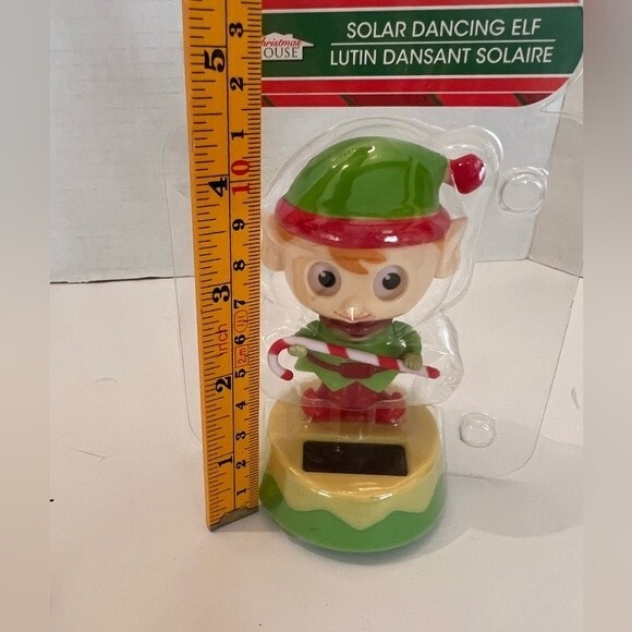 Solar Dancing Elf & Blinking Reindeer Set of 2 Christmas Holiday Novelty Toys - Picture 4 of 9